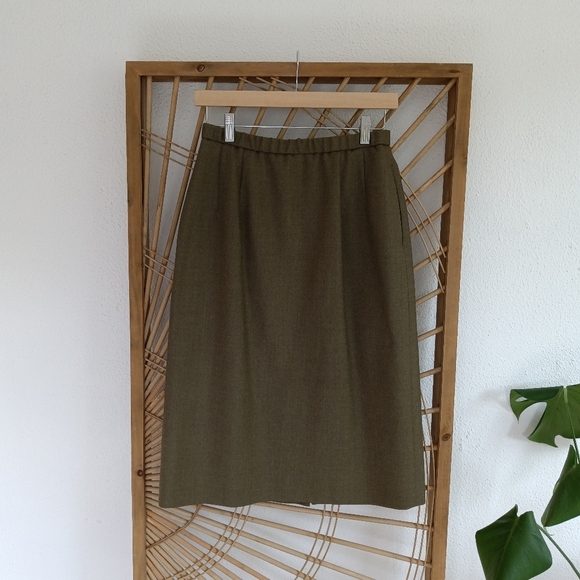 Vintage Pendleton Wool Midi Skirt Green / Size 8 - Picture 1 of 7